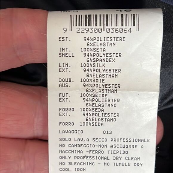 Giorgio Armani Dark Blue Ruffled Collar Full Zip Front Crop Jacket sz 46 US 8-10 - Picture 13 of 15